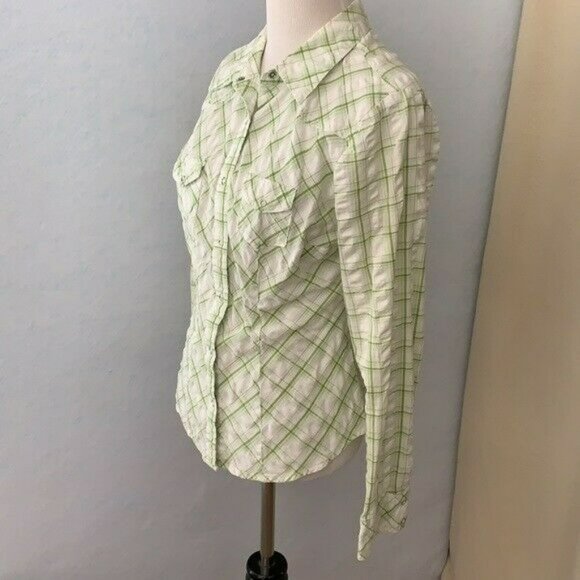 Refuge Plaid Snap Up long Sleeve Western Blouse - Picture 10 of 12